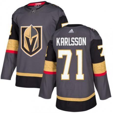Men Vegas Golden Knights #71 Karlsson Fanatics Branded Breakaway Home gray Adidas NHL Jersey